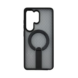 Capa Duro Designer com MagSafe e Suporte para Samsung Galaxy S26 Ultra Preto